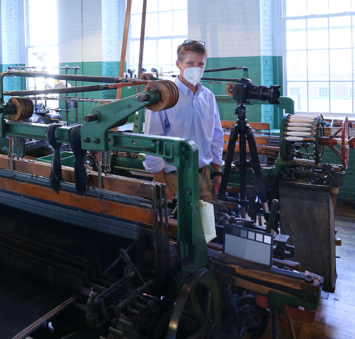 Photographing weave room